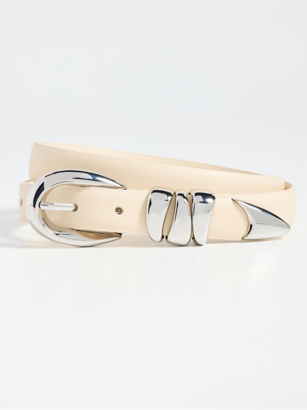 Madewell Triple Metal Keeper Belt in Ecru Size Small